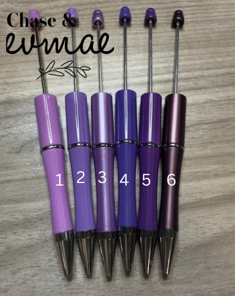 Beaded Pen- Purple